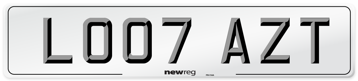 LO07 AZT Number Plate from New Reg